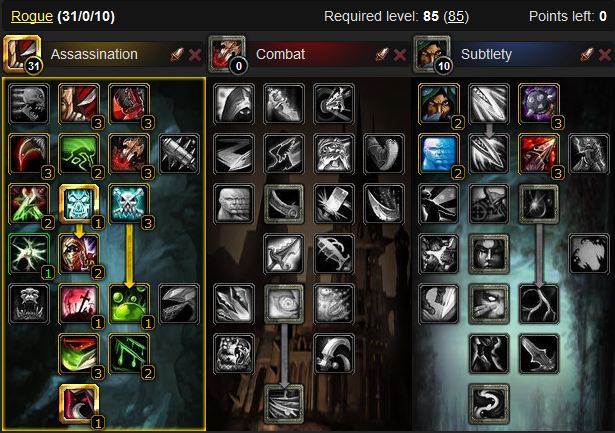 PvP Assassination Rogue Talents