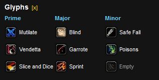 PvP Assassination Rogue Glyphs